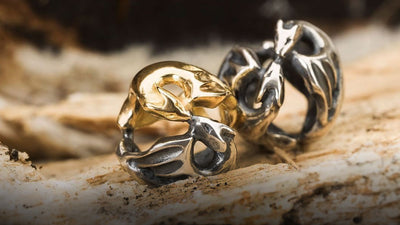 Dragon jewelry beads in silver and gold